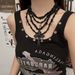 Gothic Punk Style Cross Pearl Tassel Necklace Female Niche Dark Heavy Clavicle Chain Jewelry_ipsvogv.com