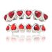 Body Jewelry Hip Hop 6 Piece Braces Red Heart Micro Inlaid Zircon Personality Creative Halloween Heart Shaped Braces_ipsvogv.com