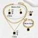 Ins high-end double-layer stacked black square necklace earring set light luxury niche bracelet index finger ring_ipsvogv.com