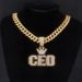 New hip-hop CEO letter necklace exaggerated design trendy alloy diamond English alphabet necklace_ipsvogv.com
