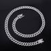Unisex Hot Selling 8mm Three Diamonds Full Diamond Alloy Necklace Trendy Men's Personality Hip Hop Diamond Cuban Chain_ipsvogv.com