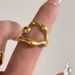 Unisex Real Gold Electroplated Titanium Steel Irregular Polished Open Branch Ring_ipsvogv.com