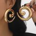 E13242 Fashionable and Exaggerated Design with a Metallic Style ZA Same Style, Small denomination Earrings for Women_ipsvogv.com