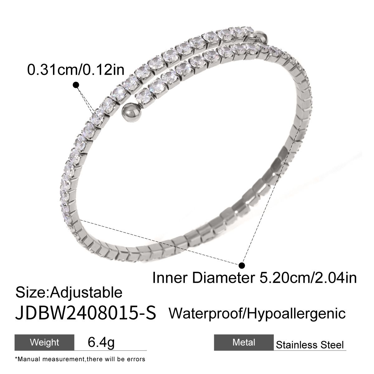 Women's Jewelry Stainless Steel Green Zircon Bracelet High Version Buckle Bracelet Titanium Steel Hand Jewelry Bracelet_ipsvogv.com