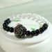 Natural Black Tourmaline, White Crystal, Silver Obsidian, Rose Bracelet, Fashionable Women's Bracelet Accessory_ipsvogv.com