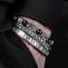 Men's Black Double Leopard Head Braided Stainless Steel Roman Numeral Bracelet Set Style_ipsvogv.com