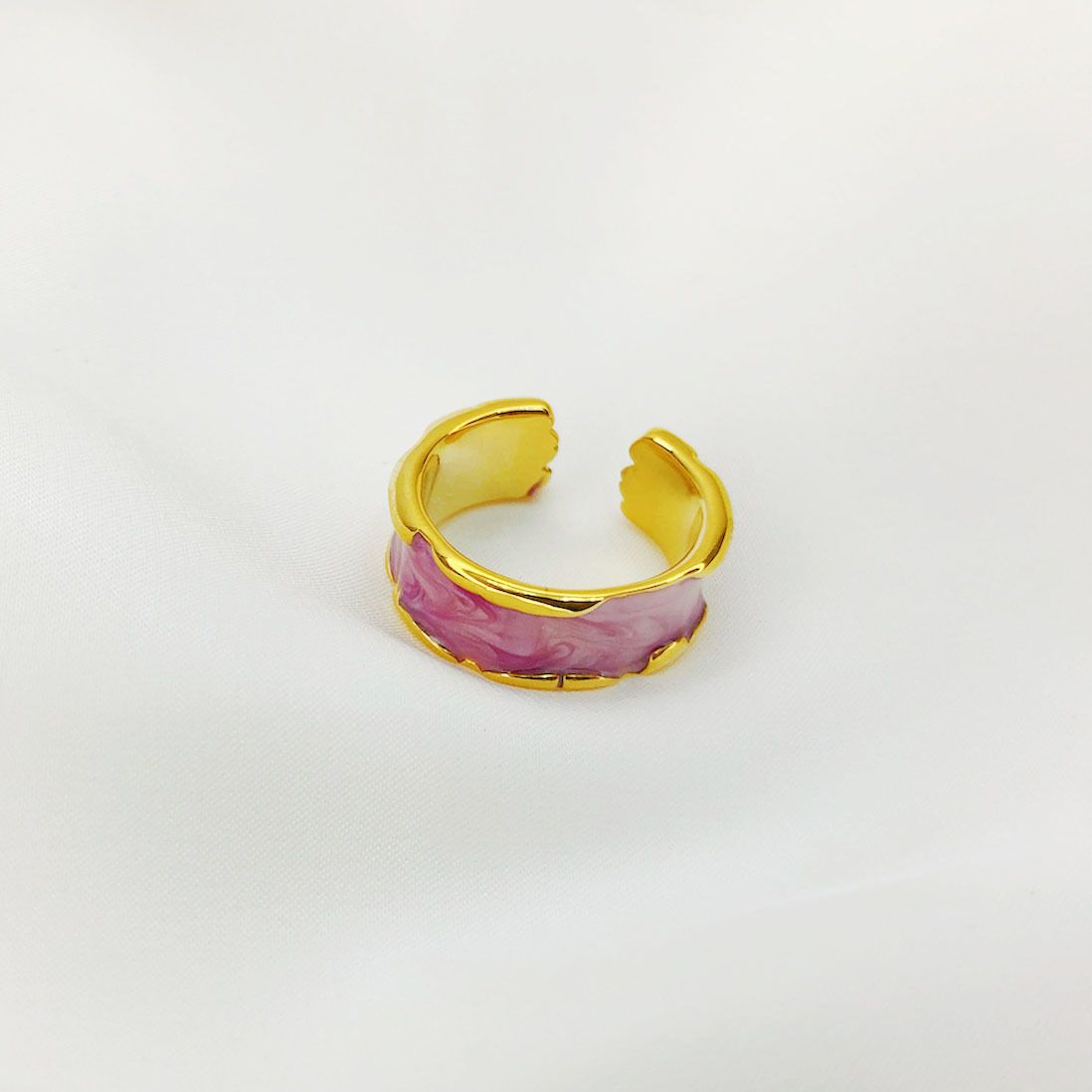 Adjustable Open Women's Genuine Gold Plated Enamel Glaze Fashion Cool Style Men's Ring_ipsvogv.com