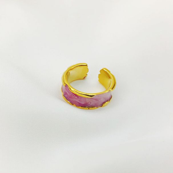 Adjustable Open Women's Genuine Gold Plated Enamel Glaze Fashion Cool Style Men's Ring_ipsvogv.com
