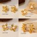 Women’s Jewelry Set Fashion Hot Selling Ins Style Simple And Versatile High End Gold Plated Stainless Steel Petal Leaf Earrings_ipsvogv.com