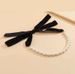 Trendy Jewelry Black Ribbon Knot Choker Clavicle Chain Fashion Pearl Necklace_ipsvogv.com