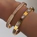Women’s Jewelry Set Fashion Electroplated Titanium Steel Micro Inlaid Zircon CNC Pink Coral Zircon Bracelet_ipsvogv.com