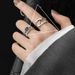 South neutral style irregular niche design sense index finger ring pure silver simple hand adornment girl_ipsvogv.com