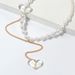 Ins Style Jewelry Transparent Heart Tassel Necklace Simple Pearl Women's Necklace_ipsvogv.com