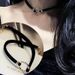 Korean And Japanese New Style Black Ribbon Swan Collarbone Chain Necklace Women, Round Ring Elegant Choker Necklace,_ipsvogv.com