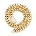 Men's Jewelry Hip Hop K Gold Plated Stainless Steel Cuban Chain Micro Inlaid Zircon Buckle Necklace_ipsvogv.com
