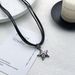 Women's Jewelry Set Fashion Star Pendant Necklace Hip Hop Sweet Cool Hot Girl Sweater Chain Niche Accessories Black Leather Rope Choker Clavicle Chain_ipsvogv.com