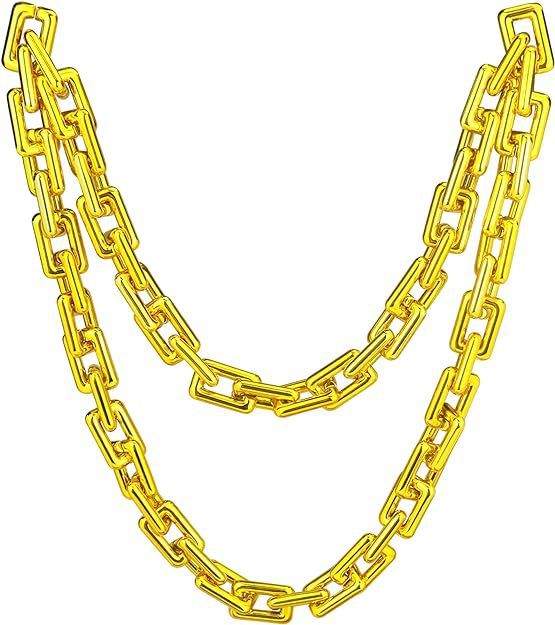 Square Gold Silver Chain Necklace, Hip-hop Rapper, Plastic Jewelry, Men's And Women's Clothing Accessories, Performance_ipsvogv.com