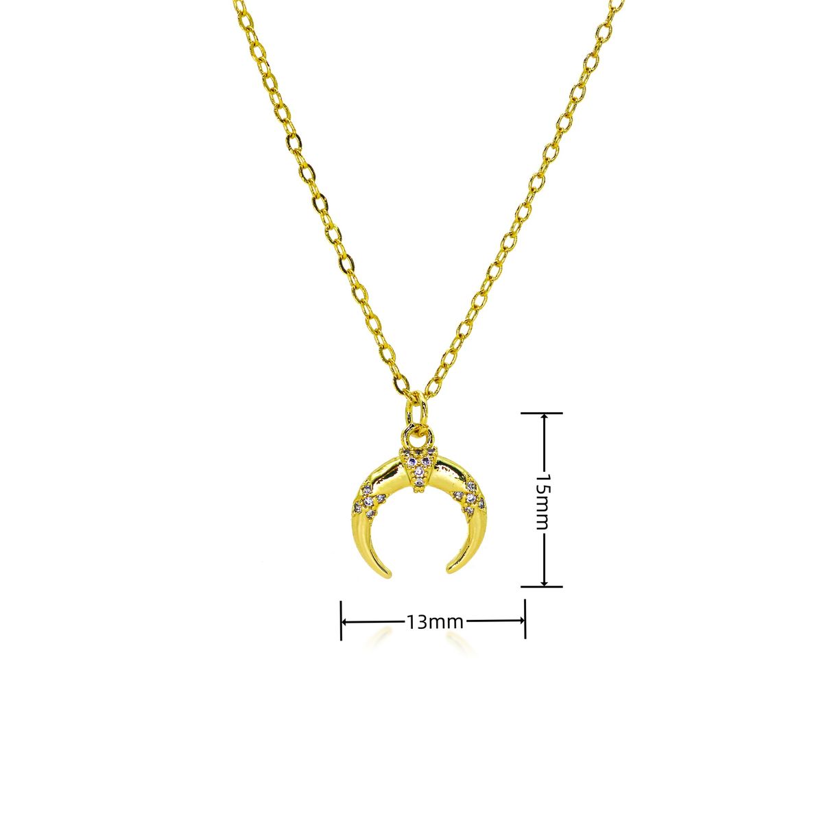 Plated Crescent Moon Pendant Necklace - Copper Base With Color Protection, Elegant Travel Jewelry For Women_ipsvogv.com