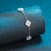 XDY Pure Silver Women's Light Luxury Versatile Style Chain With Five Flowers And Four Leaves Grass Micro Inlaid Mosonite_ipsvogv.com