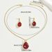 Ins Geometric Sweet Japanese And Korean Ladies Necklace Earrings Set Niche Water Drop Earrings Inlaid Crystal Design Clavicle Chain_ipsvogv.com