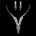 European & American Bridal Jewelry Set - Rhinestone Claw Necklace & Earrings (2-Piece Wedding Jewelry, Elegant Chain Design)_ipsvogv.com