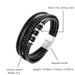 Stainless steel multi-layer black leather woven bracelet, popular men's bracelet_ipsvogv.com