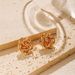 French irregular flower design niche earrings small size fashionable commuting all match retro earrings plated with K real gold_ipsvogv.com
