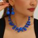 Statement Jewelry Exaggerated Large Round Bead Punk Choker Collarbone Chain Pendant Beaded Necklace Earrings For Women_ipsvogv.com
