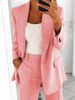 Women's Fashion Lapel Cardigan Temperament Suit Jacket Pants Suit_ipsvogv.com