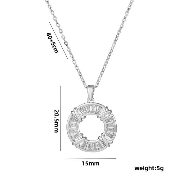 Niche design colorfast color crystal necklace female rose gold full diamond round thin chain temperament clavicle chain_ipsvogv.com