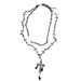Gothic Punk Style Black Cross Beaded Necklace Women's Long Sweater Chain Niche Design Sweater Chain Accessories_ipsvogv.com