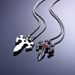 Personality Jewelry Titanium Steel Inlaid Red Pendant Men's Double Dragon Cross Necklace_ipsvogv.com