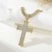 Cross Full Dia Pendant Personality Alloy Cuban Chain Niche Street Style Hip Hop Necklace_ipsvogv.com