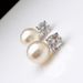 Cao Shi Ruili Star Same Style Elegant Women's Simulated Pearl Single Diamond Fashion Dinner Earrings_ipsvogv.com