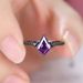 Sanjie's New Amethyst Creative Square Diamond Gun Counter Ring Wind Electroplated Black Jewelry_ipsvogv.com