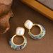 Fashionable Gold Small Fragrant Style Inlaid With Abalone Shell, Pearl Earrings, Women's Light Luxury Temperament,_ipsvogv.com