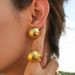 Women’s Jewelry Set Fashion Spherical Hammer Pattern Irregular Lava Irregular Concave And Convex Surface Copper Plated Teardrop Shaped Earrings_ipsvogv.com