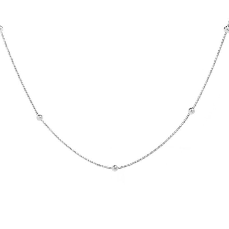 Vintage Beaded Snake Chain Necklace - Light Luxury Layered Statement Jewelry (Minimalist Boho Style Adjustable Length)_ipsvogv.com