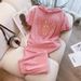 Women's Clothing Pink sports suit for women summer 2023 new high-end fashion versatile loose short-sleeved two-piece suit_ipsvogv.com