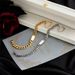 European and American all-match gold titanium steel hip-hop women's and men's thick necklace bracelet cold and simple high-end jewelry set_ipsvogv.com