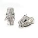 Creative Personality Cartoon Full Diamond Micro Inlaid Zircon Leopard Head Four Color Bracelet Spacer Bead Jewelry Accessories_ipsvogv.com