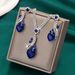 Women’s Jewelry Set Fashion Light Luxury Temperament Heart Shaped Crystal Rhinestone Set Necklace Earrings Full Diamond Jewelry Set Chain Female_ipsvogv.com