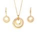 Women's Jewelry Set Simple High End Personality Retro Round Double Circle Micro Inlaid Necklace Earrings Jewelry Set_ipsvogv.com