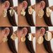 Jewelry simple metal geometric round smooth INS Feng Shui ripple irregular geometric earrings for women_ipsvogv.com