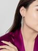 Brass Gold-Plated High-End Exaggerated Earrings For Women, Rhombus Woven Tassel Silver Needle Minimalist Style Ear_ipsvogv.com