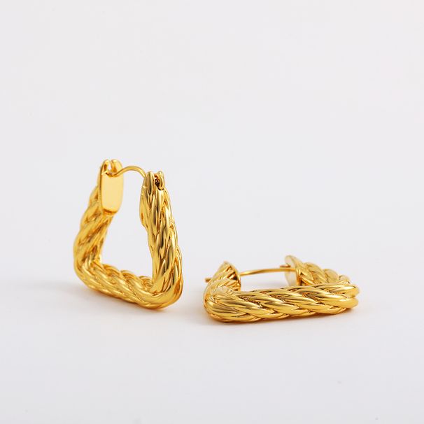 Women’s Jewelry Set Fashion Fashion Simple Earrings Copper Plated Real Gold Copper Plated Hot Selling Geometric Three Dimensional Smooth Earrings_ipsvogv.com