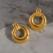Spot Factory INS Plated Titanium Steel Retro Polished Hoop Earrings Dancer Jewelry_ipsvogv.com