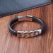 Men's Hip-Hop Mink Niche Stainless Totem Leather Woven Bracelet Titanium Steel Trend L20226_ipsvogv.com