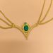 Fashionable Bridal Headdress Gold Chain Personalized Ethnic Style Green Pendant Tassel Headdress Head Chain_ipsvogv.com