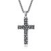 Retro pebble titanium steel cross necklace men's niche personality wear gravel road pendant_ipsvogv.com